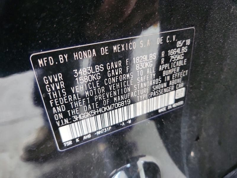 2019 HONDA FIT LX 13