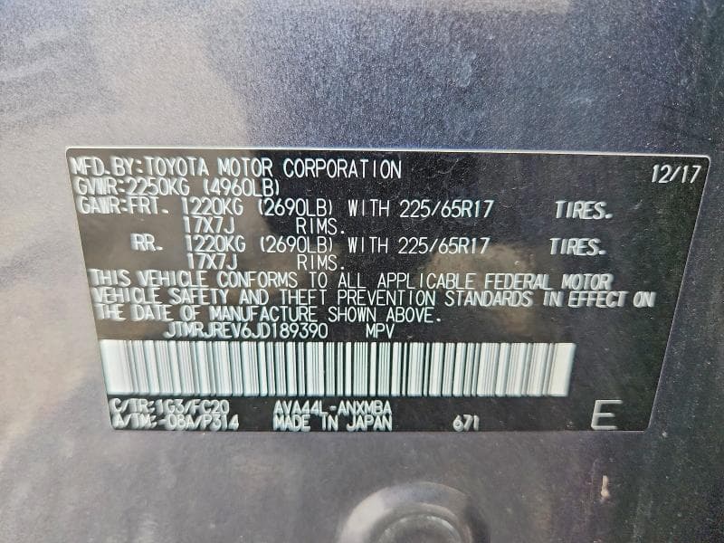 2018 TOYOTA RAV4 HYBRID LE 13