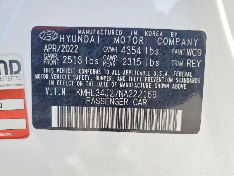 2022 HYUNDAI SONATA LIMITED 13