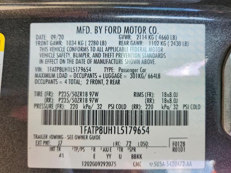 2020 FORD MUSTANG 24