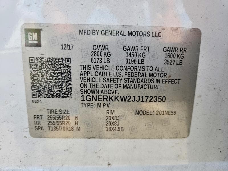 2018 CHEVROLET TRAVERSE PREMIER 14
