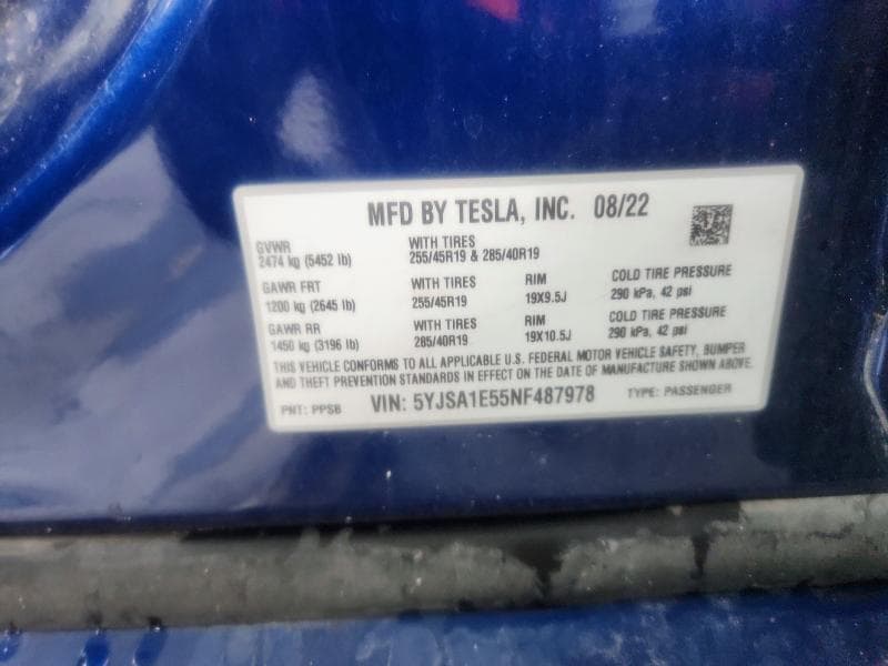 2022 TESLA MODEL S 12