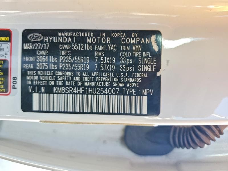 2017 HYUNDAI SANTA FE SE ULTIMATE 12