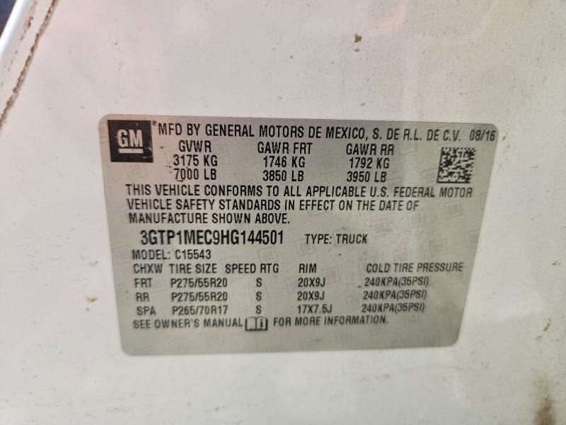2017 GMC SIERRA C1500 SLE 12