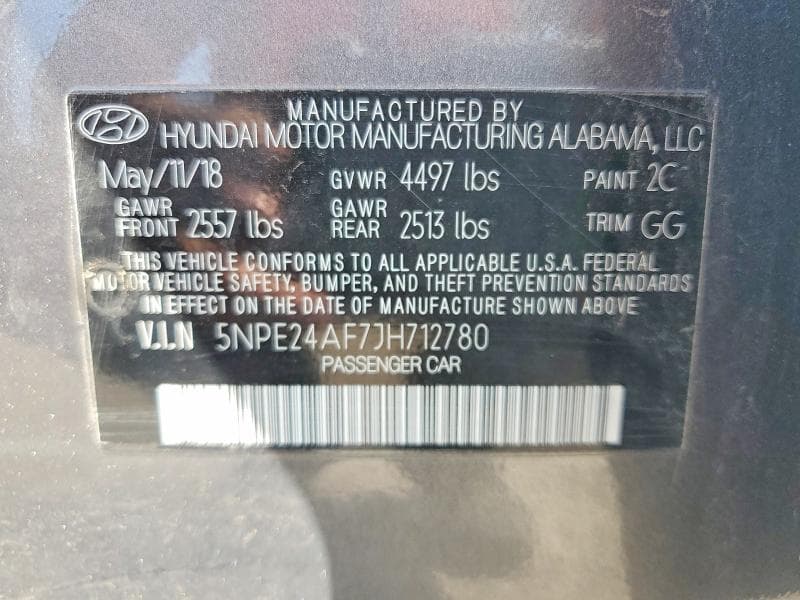 2018 HYUNDAI SONATA SE 12