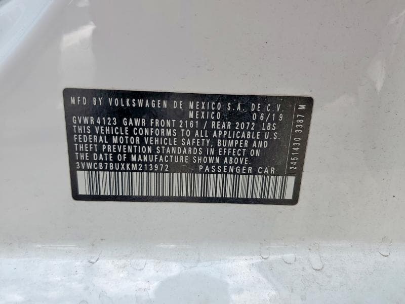 2019 VOLKSWAGEN JETTA S 12