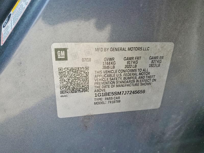 2018 CHEVROLET CRUZE LT 12
