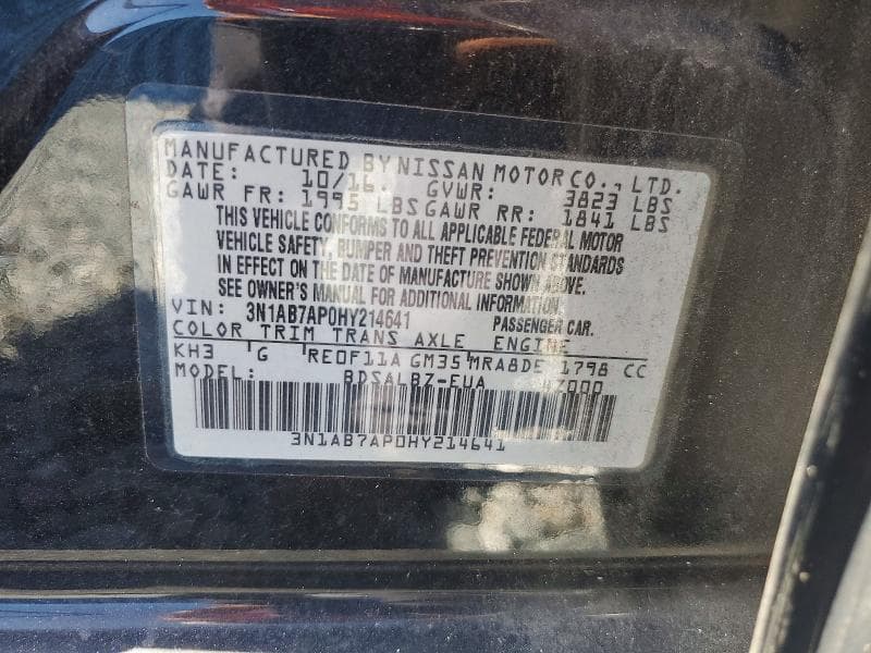 2017 NISSAN SENTRA S 12