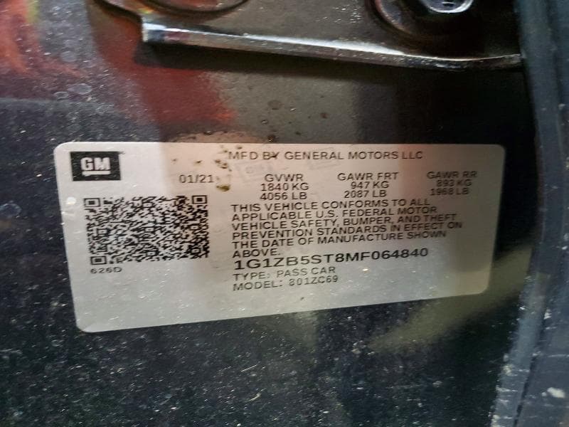 2021 CHEVROLET MALIBU LS 12