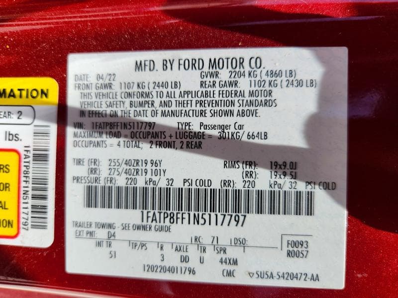 2022 FORD MUSTANG GT 13
