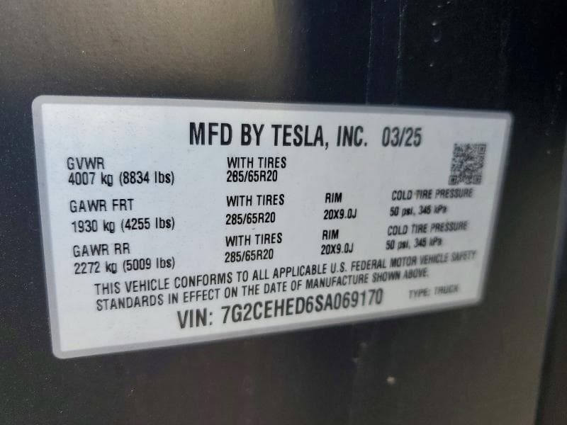 2025 TESLA CYBERTRUCK 13