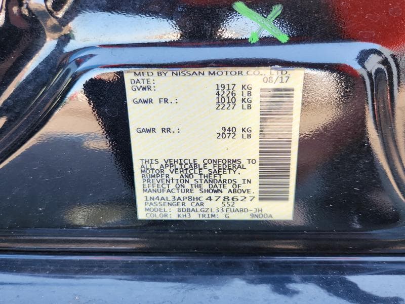 2017 NISSAN ALTIMA 2.5 S 13