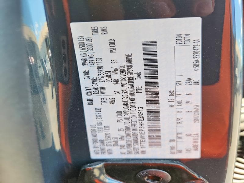 2017 FORD F150 SUPERCREW 12