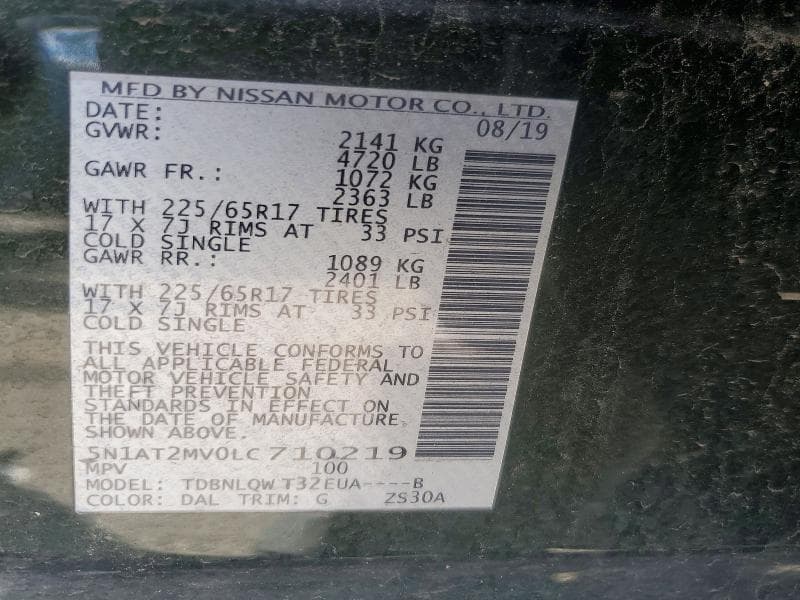 2020 NISSAN ROGUE SV 14