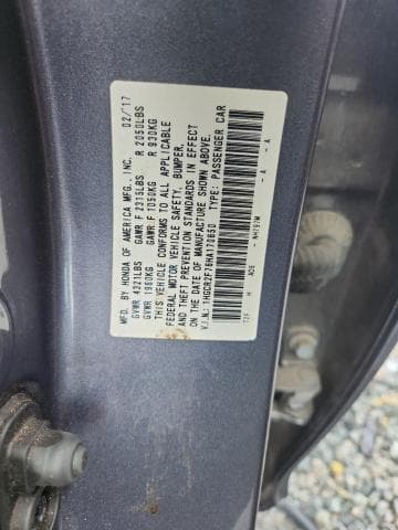 2017 HONDA ACCORD EX 12