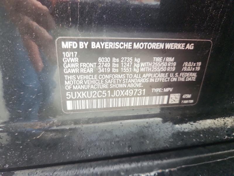 2018 BMW X6 XDRIVE35I 12