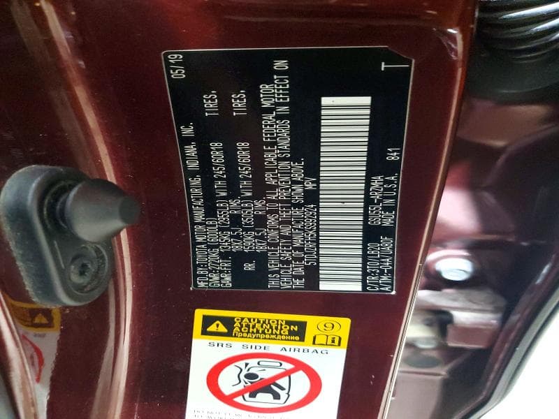 2019 TOYOTA HIGHLANDER XLE 14