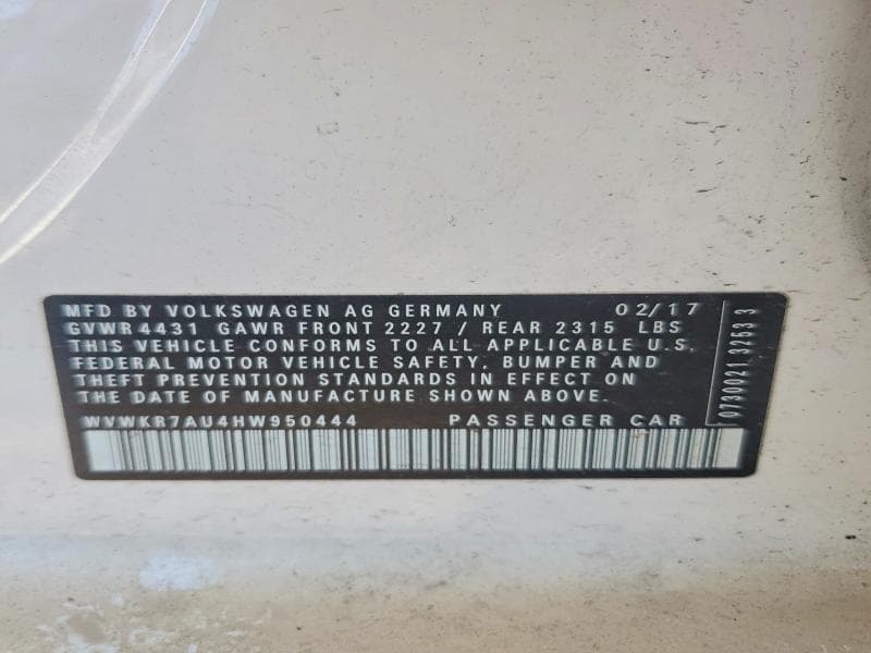 2017 VOLKSWAGEN E-GOLF SE 12