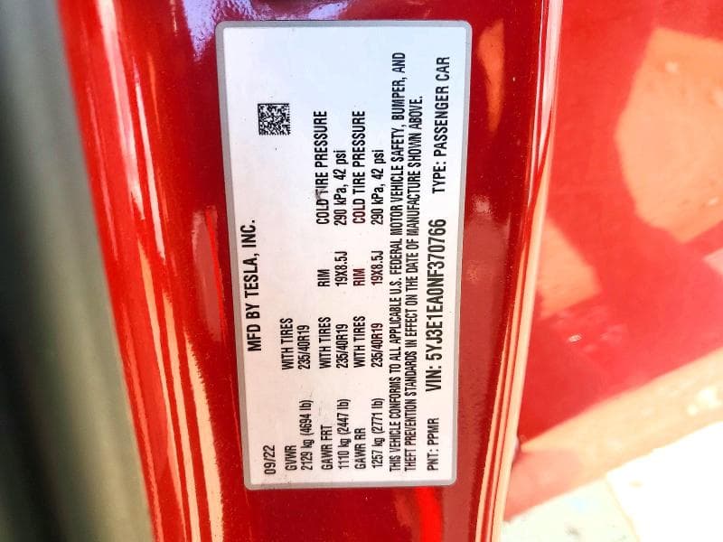 2022 TESLA MODEL 3 12