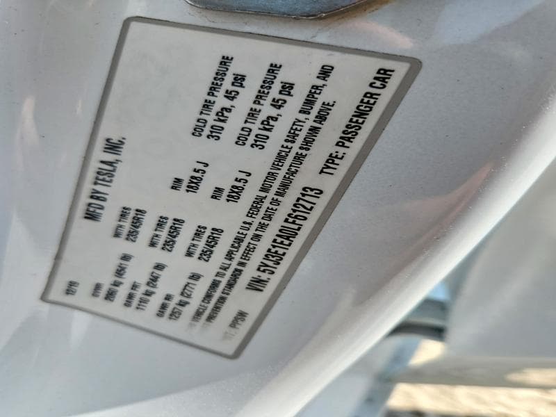 2020 TESLA MODEL 3 12