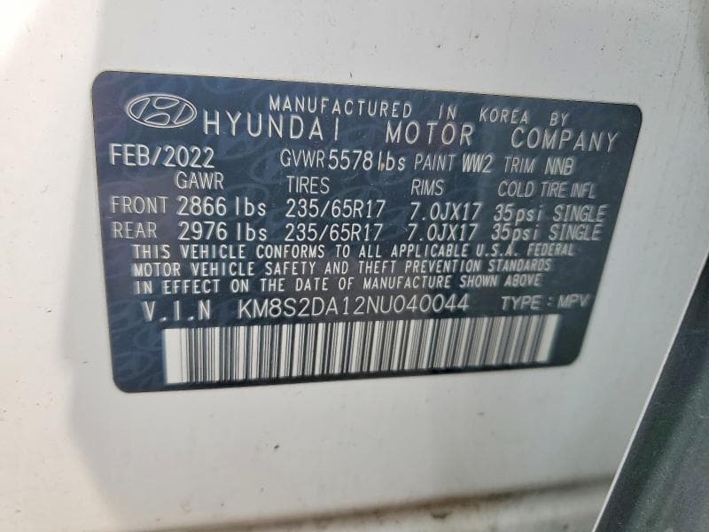 2022 HYUNDAI SANTA FE BLUE 13
