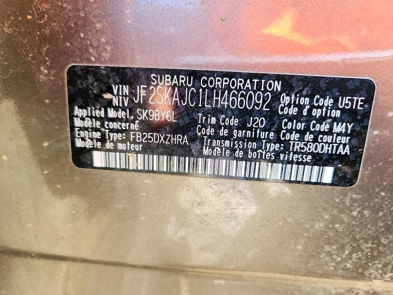 2020 SUBARU FORESTER PREMIUM 14