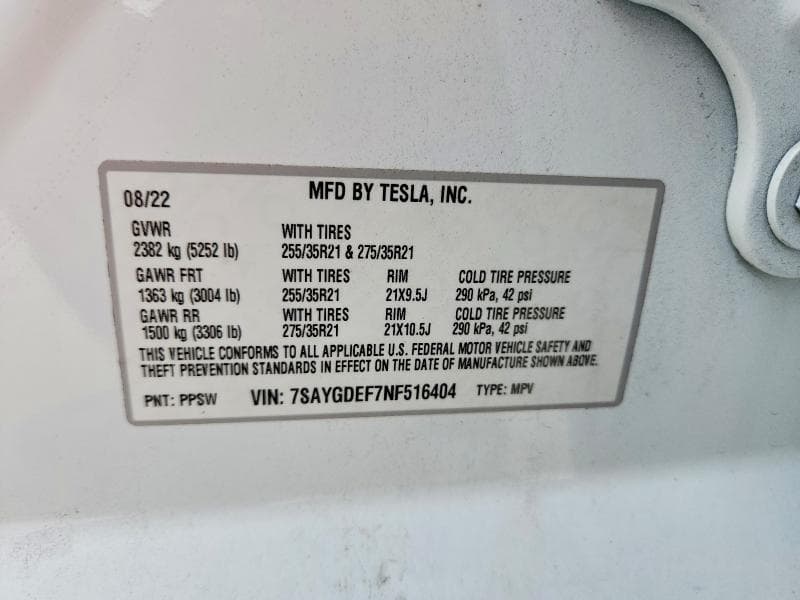 2022 TESLA MODEL Y 12