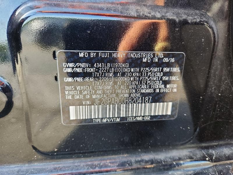 2017 SUBARU CROSSTREK PREMIUM 12