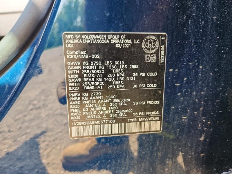 2021 VOLKSWAGEN ATLAS SEL 13