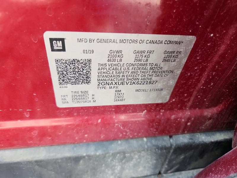 2019 CHEVROLET EQUINOX LT 14