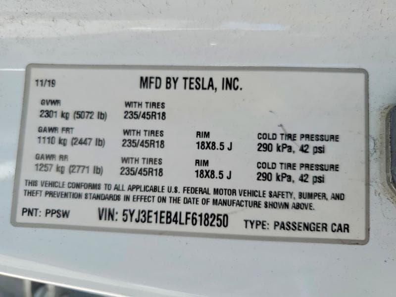 2020 TESLA MODEL 3 12