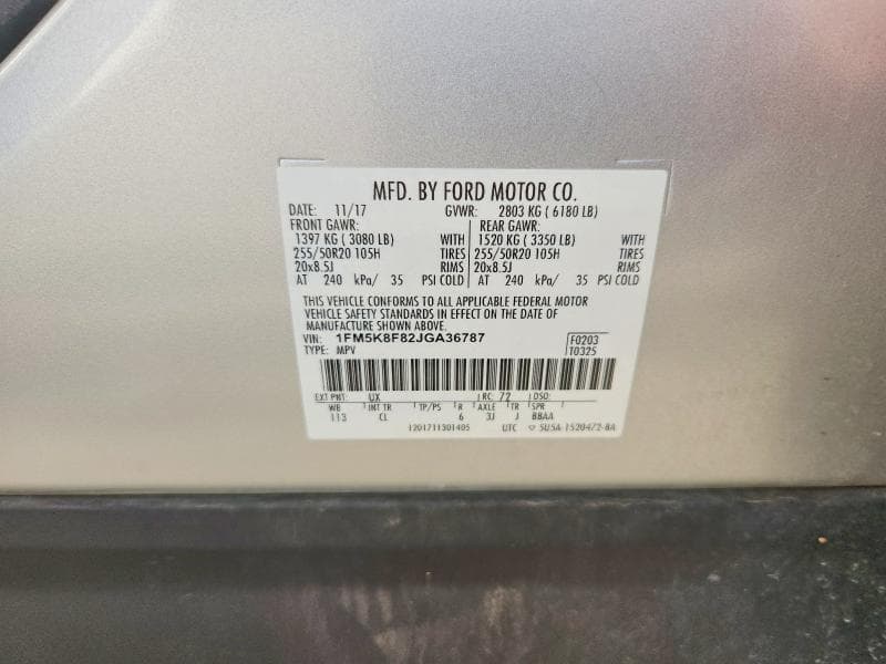 2018 FORD EXPLORER LIMITED 14