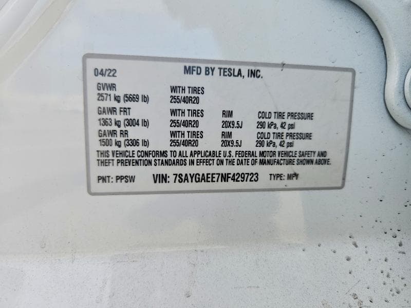 2022 TESLA MODEL Y 14