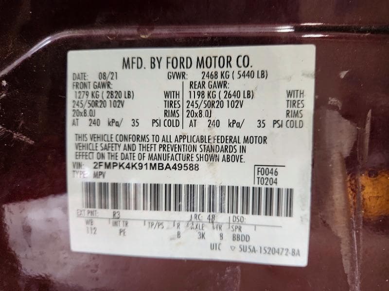 2021 FORD EDGE TITANIUM 13