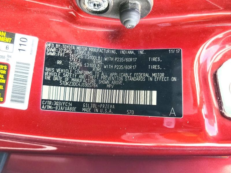 2018 TOYOTA SIENNA LE 13