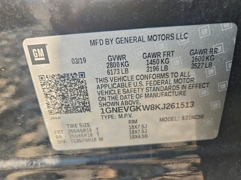 2019 CHEVROLET TRAVERSE LT 13