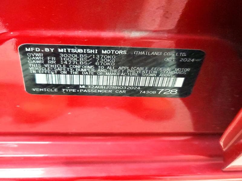 2024 MITSUBISHI MIRAGE ES 12