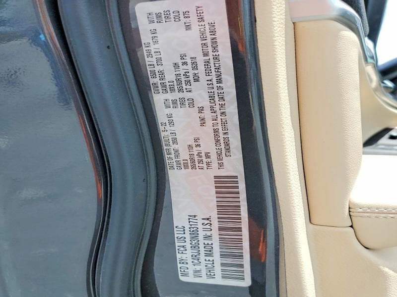 2022 JEEP GRAND CHEROKEE L LIMITED 13