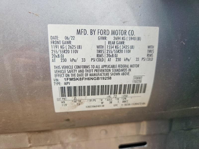2022 FORD EXPLORER LIMITED 13