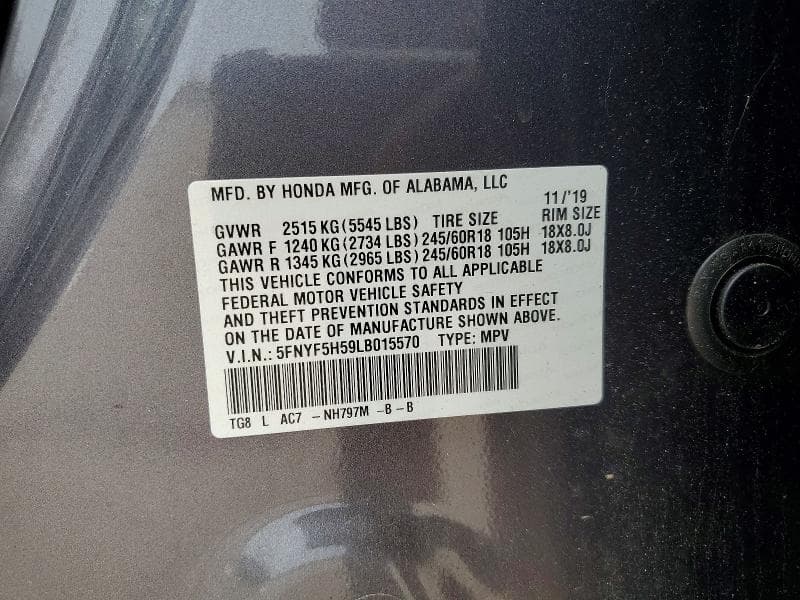 2020 HONDA PILOT EXL 13