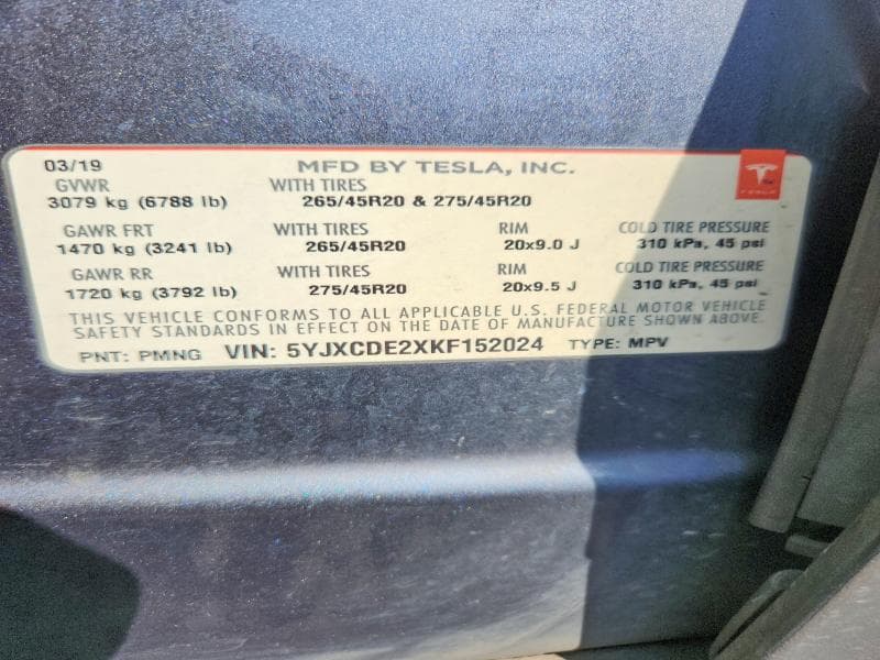 2019 TESLA MODEL X 13