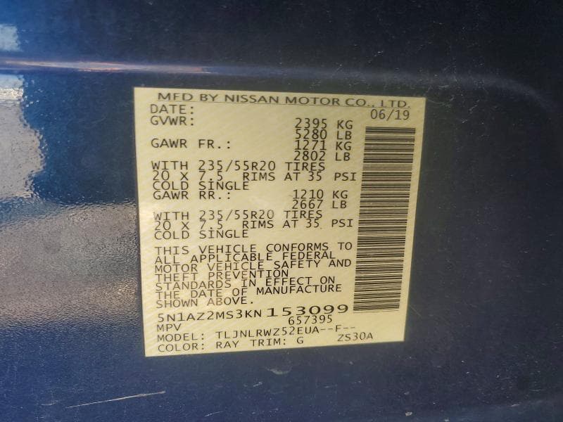 2019 NISSAN MURANO SL 13