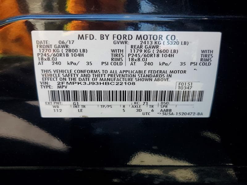2017 FORD EDGE SEL 13