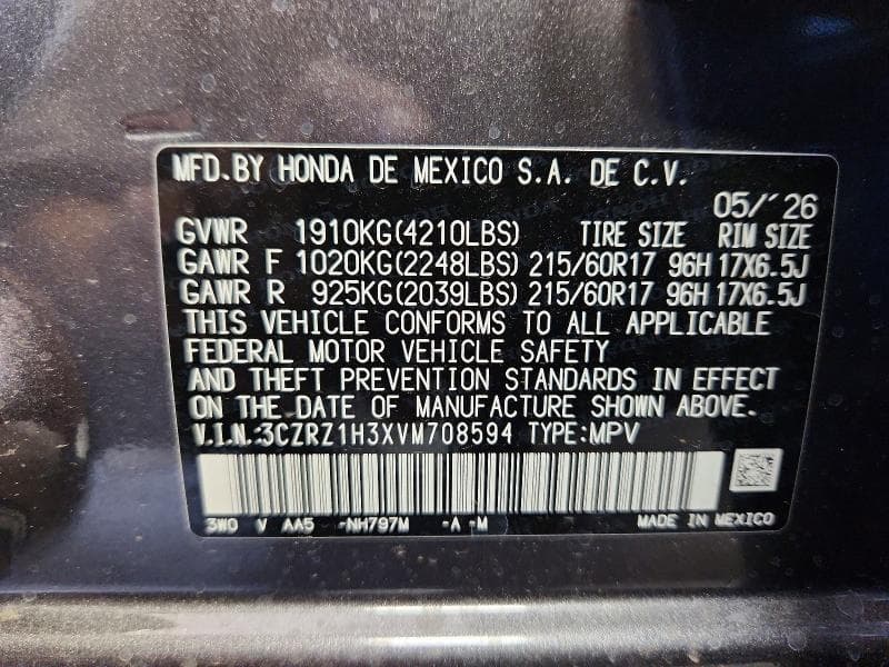 2027 HONDA HR-V LX 13