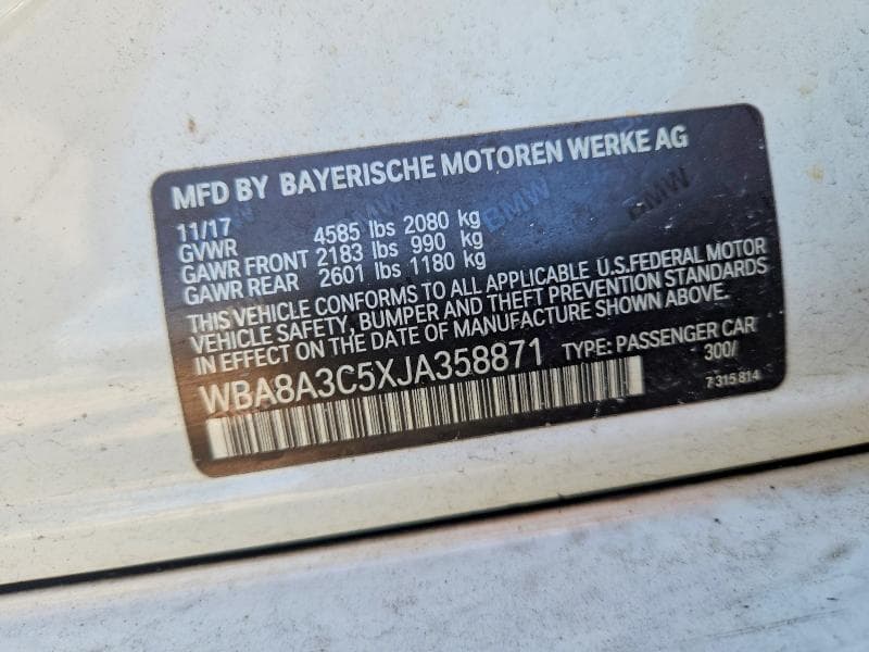 2018 BMW 320 XI 12
