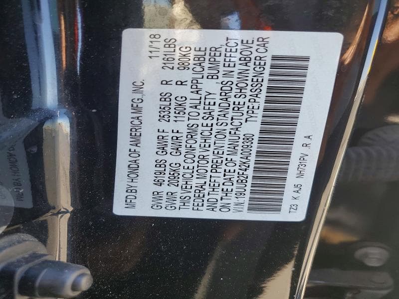 2019 ACURA TLX TECHNOLOGY 12