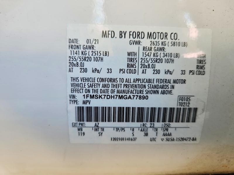 2021 FORD EXPLORER XLT 13
