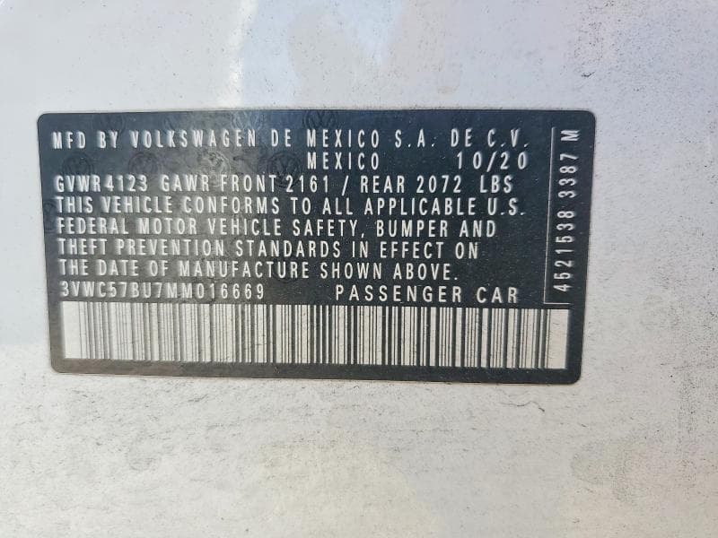 2021 VOLKSWAGEN JETTA S 12