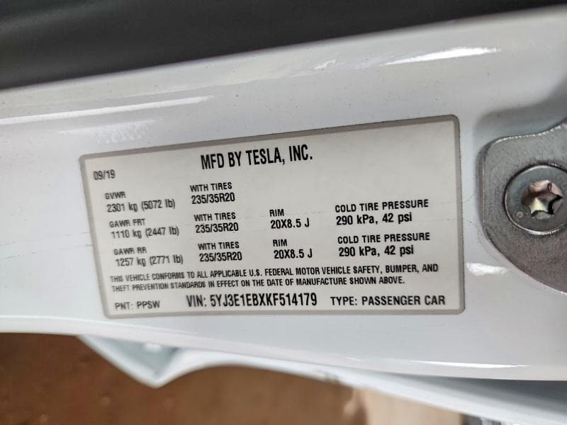 2019 TESLA MODEL 3 12