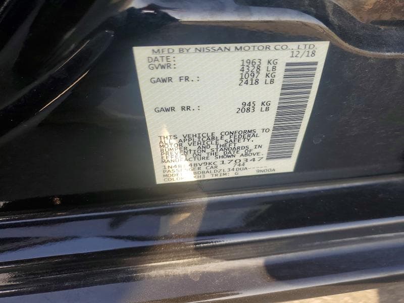 2019 NISSAN ALTIMA S 12